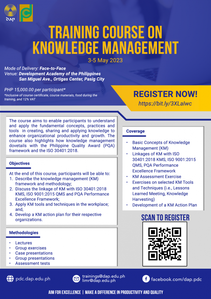 Training Course on Knowledge Management - Face to face