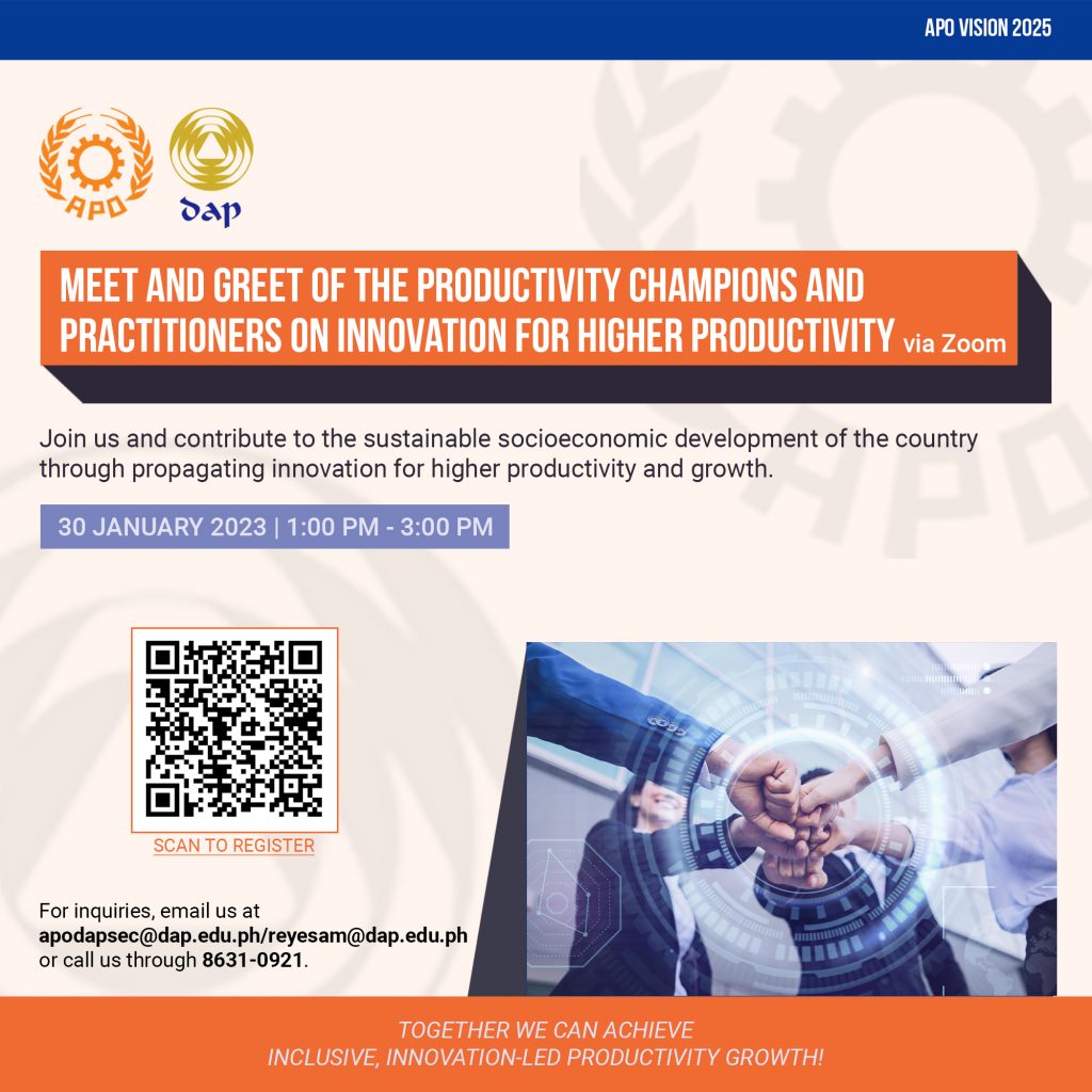 Meet and Greer of the Productivity Champions  and Practitioners  on Innovation  for Higher Productivity