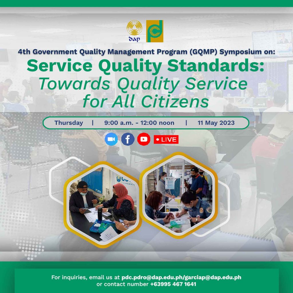 4th GQMP Symposium on Service Quality Standards (SQS): Towards Quality Service for All Citizens